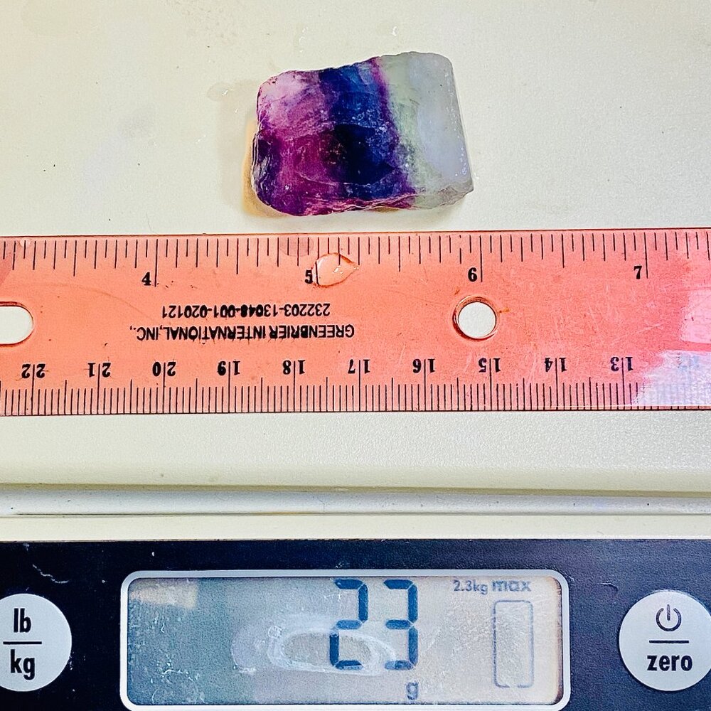 UV Active Rainbow Colorful Fluorite Raw Rough Natural Mineral Gemstone Gem 23g - Picture 7 of 8
